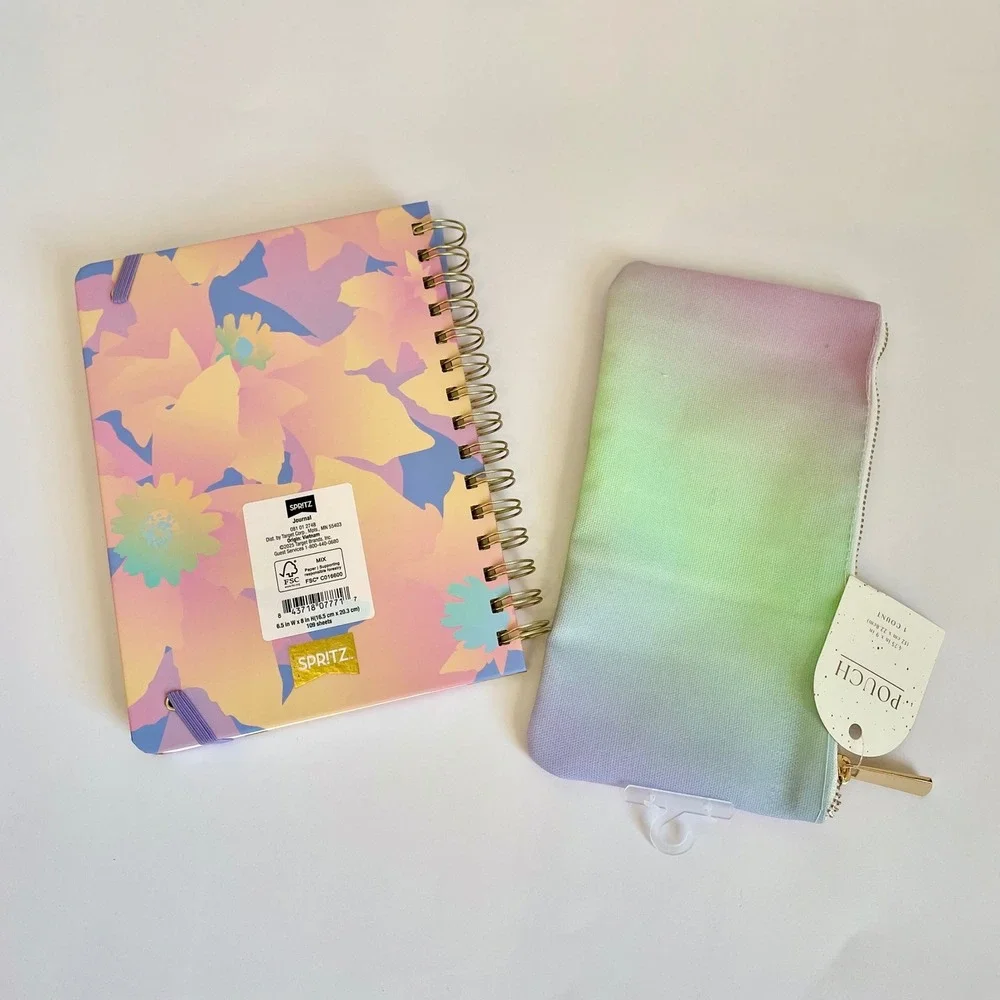 Spritz Positive Energy Guided Journal and You Got This Pouch Set Pastel‎ Floral